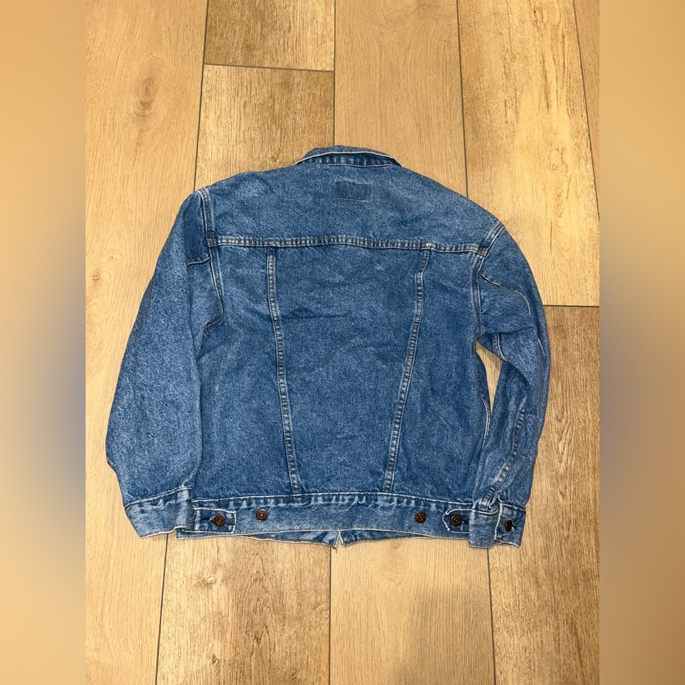 Vintage LEVIS Blue Denim Jean Jacket 57508-0214 MADE IN USA Red Tab Womens Large - Picture 9 of 15